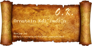 Ornstein Kálmán névjegykártya